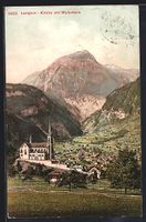 AK Lungern, Kirche mit Wylerhorn, 1908