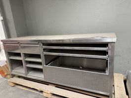 Edelstahltisch Arbeitstisch 196 cm mit Schubladen