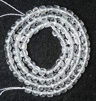 1 Strang echte 1A Bergkristall Würfel Perlen 4 x 4 mm facet.