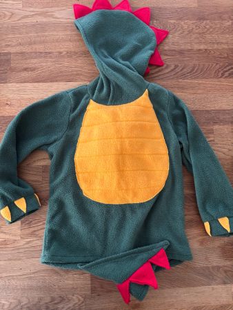 Kinder Drachen Kostüm Fleece grün Kapuze guter Zustand