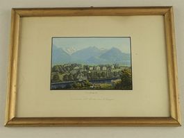 INTERLAKEN, ALTKOLORIERTE AQUATINTA