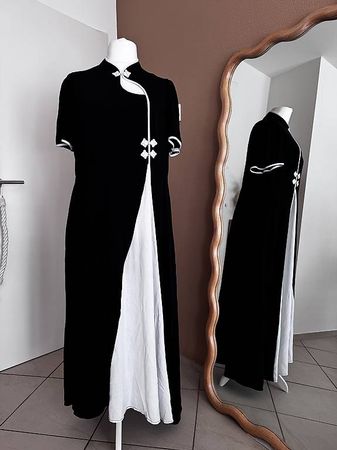 Chinesisch inspiriertes, luftiges Kleid Gr. XXXL