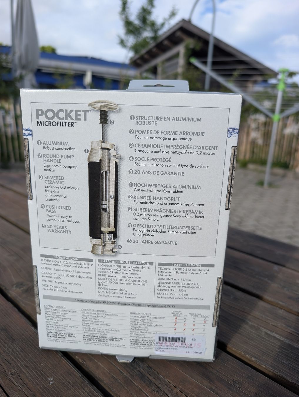 Katadyn Sanitari: Katadyn Pocket Wasserfilter, ungebraucht, Originalverpackt. – Nuovo e nell'imballaggio originale da Stansstad venduto da kli_fk6s 1
