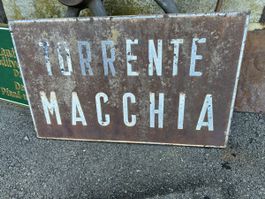 Torrente Macchia Sizilien Italien Blechschild Ortsschild