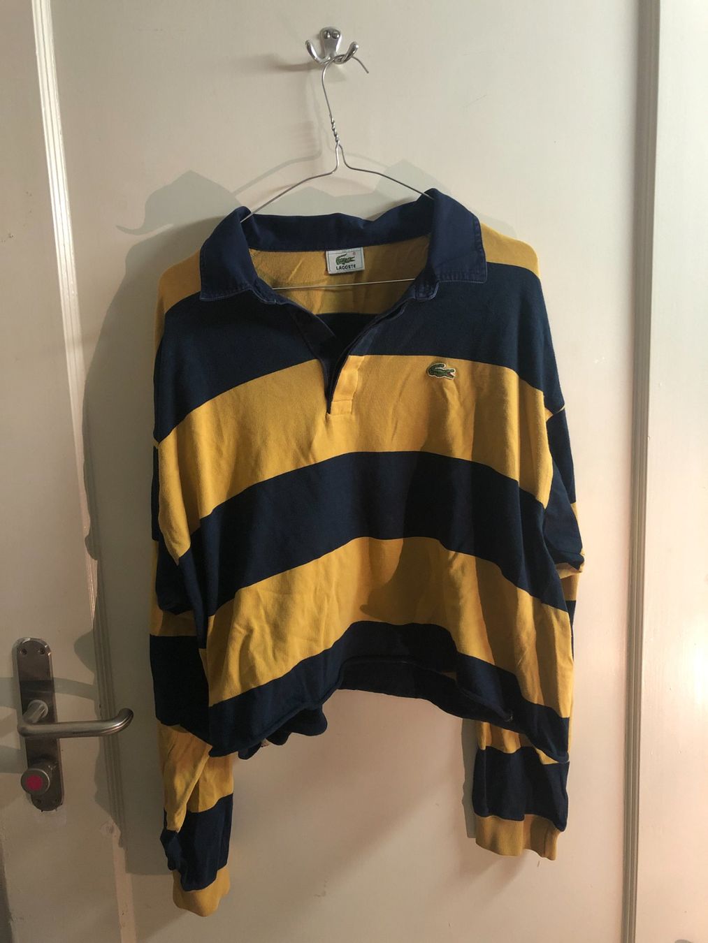 Polo-Shirts: Cropped Polo // Lacoste // senfgelb - blau – Gebraucht aus Zürich von aurelia_nater