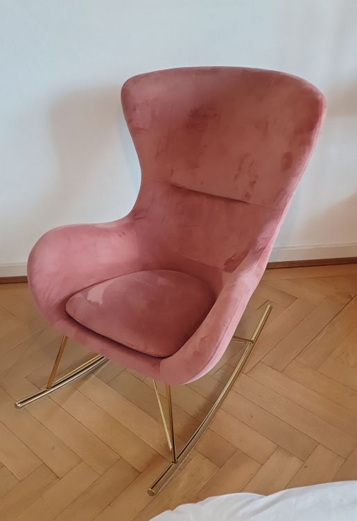 Pink velvet rocking chair, excellent condition (Gebraucht) in Zürich ...