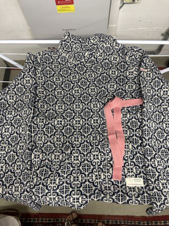 Odd Molly Strickjacke Baumwolle blau weiss Grösse 3