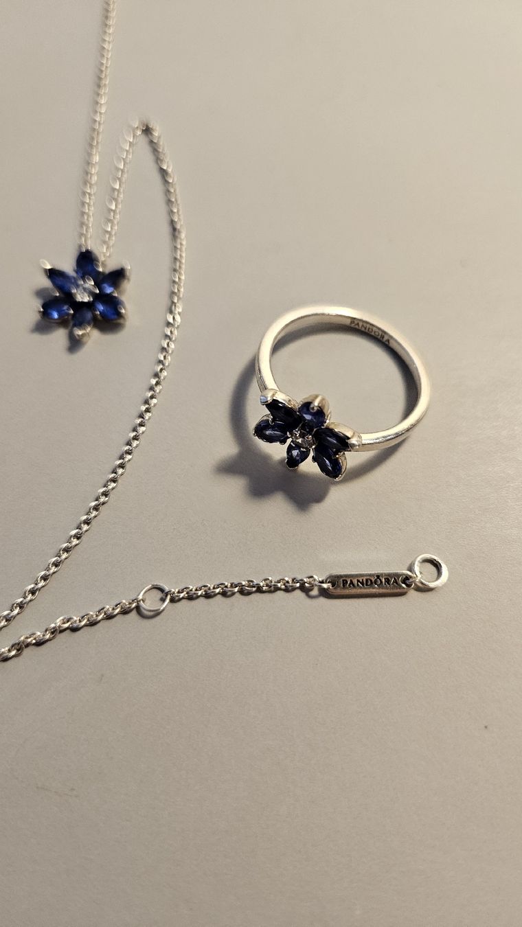 Pandora Altri gioielli: Pandora Set Sparkling Blue Herbarium Cluster Pendant – Usato da Lugano venduto da pknoodle 1