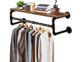 Industrielle Wandgarderobe mit Ablage, Wandregal