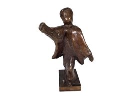 Bronzeskulptur Mädchen im Wind