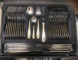 Besteck-Set 70-teilig, Solingen, 23-/24 karätige Goldauflage