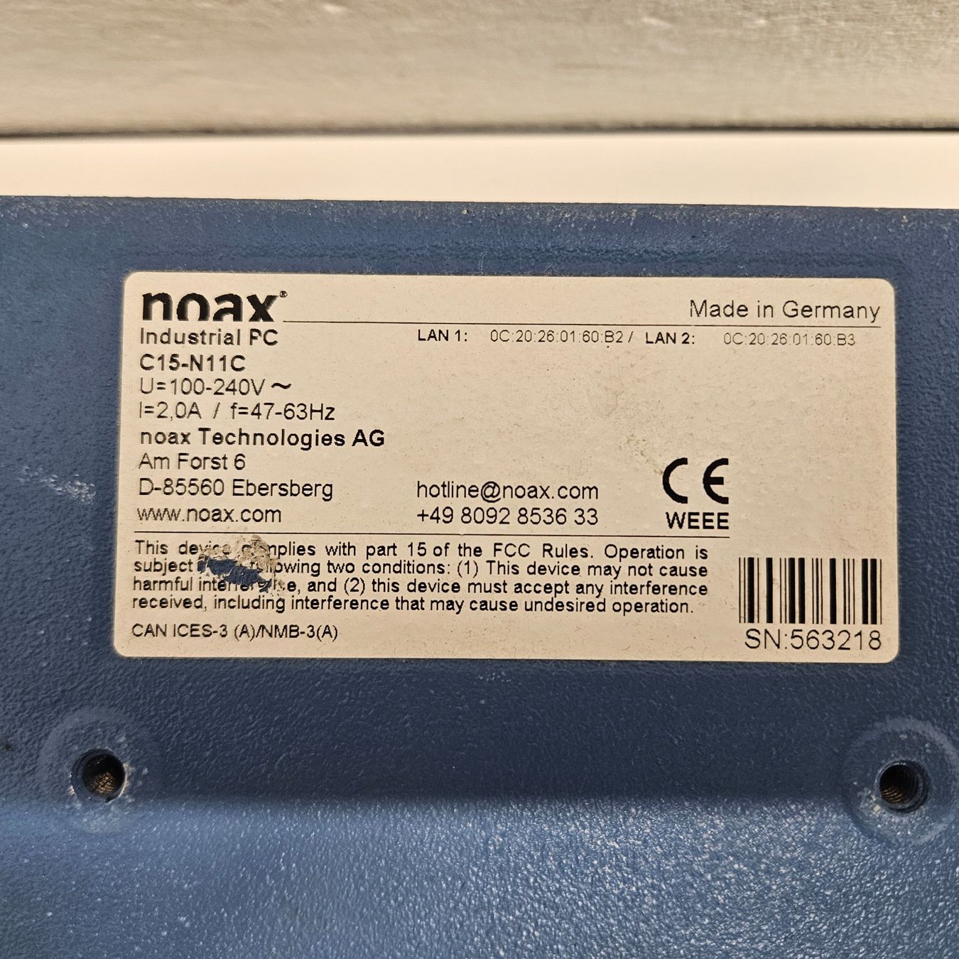 Componenti elettronici: NOAX Industrial PC C15-N1C – Usato da Niederdorf venduto da LeptonAG 3