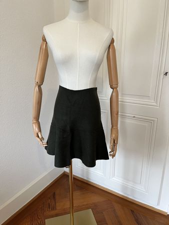 Zara Knit Mini Skirt - Olive Green, Size M - Fall Fashion!