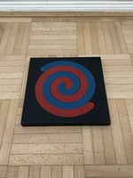 Geometrisches Puzzle zwei Spiralen 80s Legespiel vintage