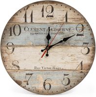 Home 12 Zoll/30CM Holz Wanduhr im Landhausstil Nicht-tickend