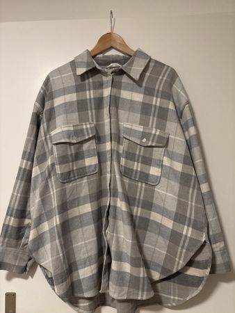 H&M Oversize Hemdjacke Holzfäller Grau Gr. L