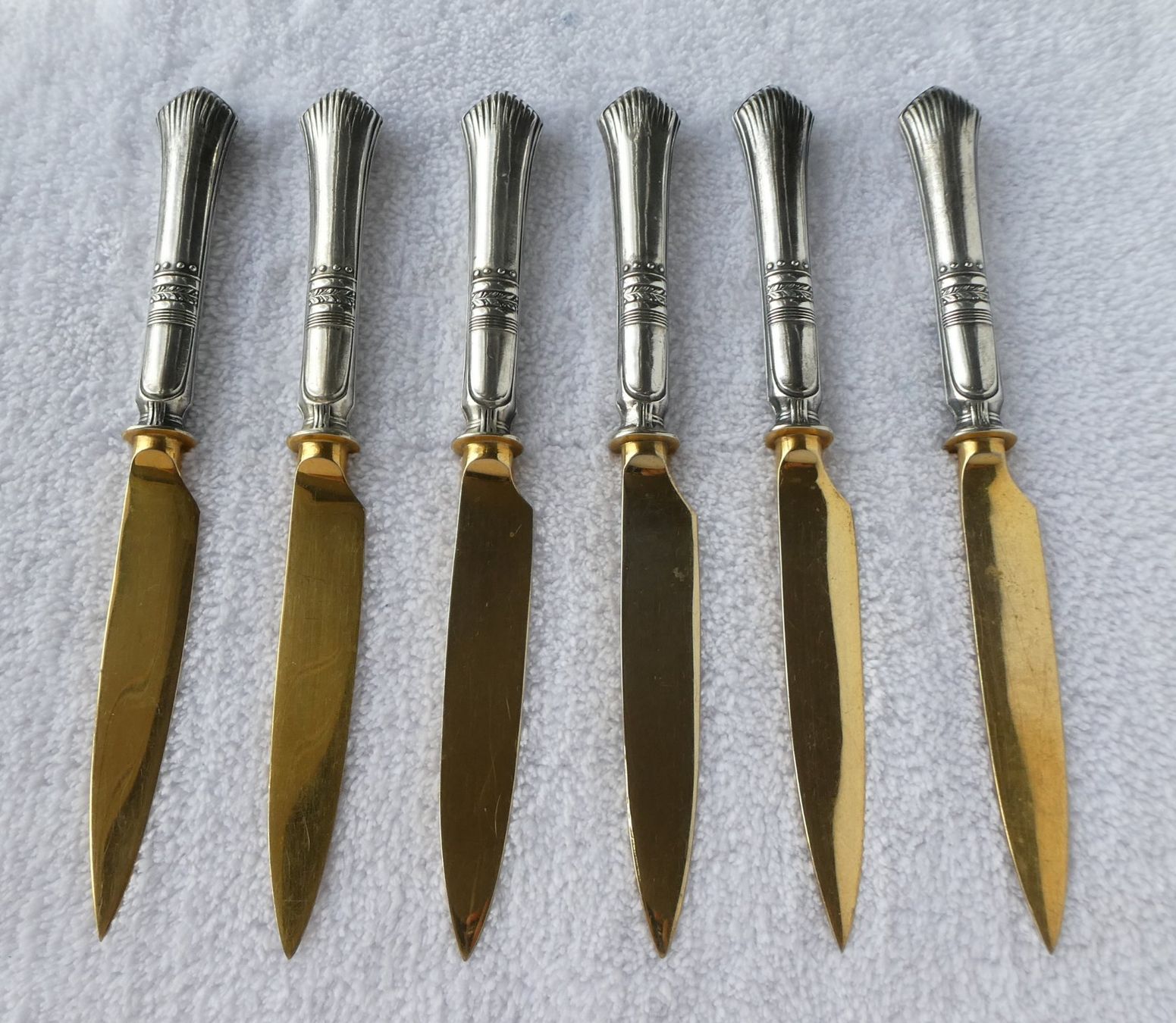 Posate: Obstmesser 800 Silber golden Messer Lorbeerkranz – Usato da Frauenfeld venduto da Astra13 5