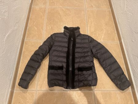 Moncler Tempus 2 leichte Daunen Winterjacke/Nerz, 2 NP 1700