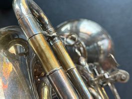 vintage Tuba, 3 Drehventile, revidiert gereinigt, B, kompakt