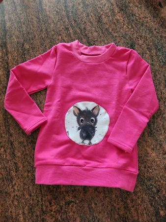 Pinkiger Mädchenpulliver Gr. 80 mit Fledermaustasche, neu