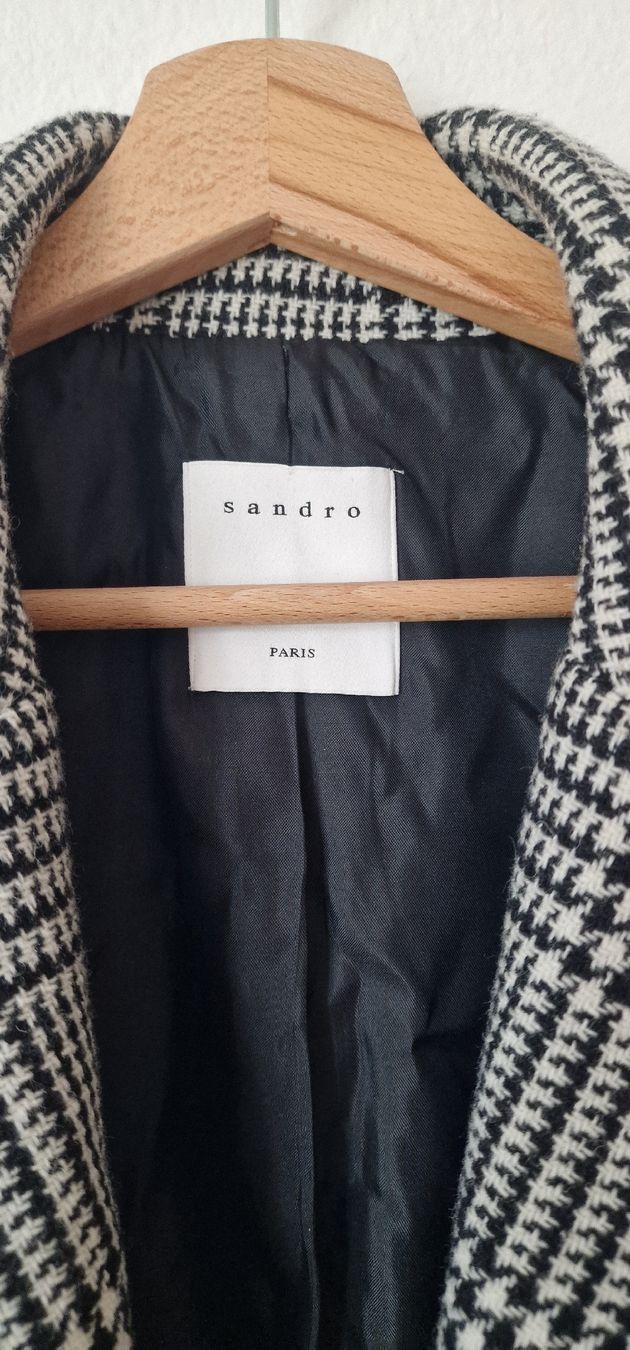 Sandro Cappotti: Sandro Paris Wool Blend Check Coat – Usato da Zürich venduto da yoooh 1
