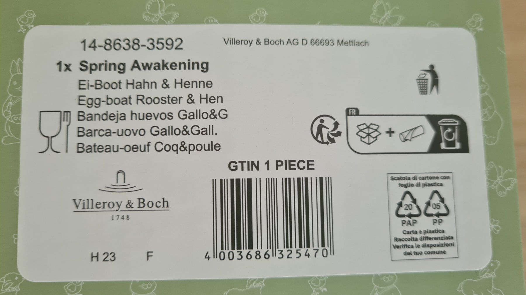 Villeroy & Boch Piatti: Villeroy Boch Spring Awakening – Nuovo e nell'imballaggio originale da Zürich venduto da Agios 5