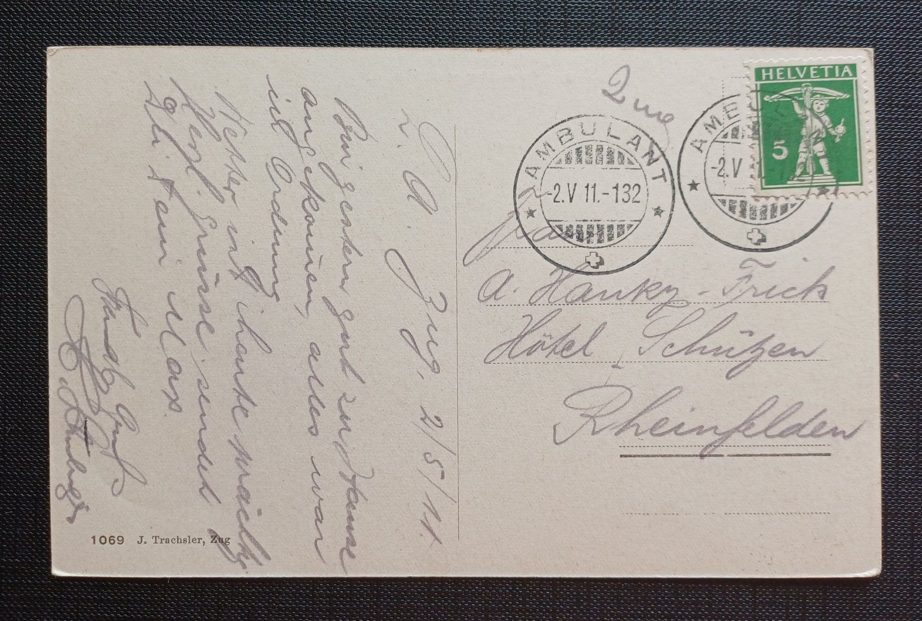 Cartoline postali: AK St.Michael ZUG Tram 1911 – Usato da Brittnau venduto da simionius 1