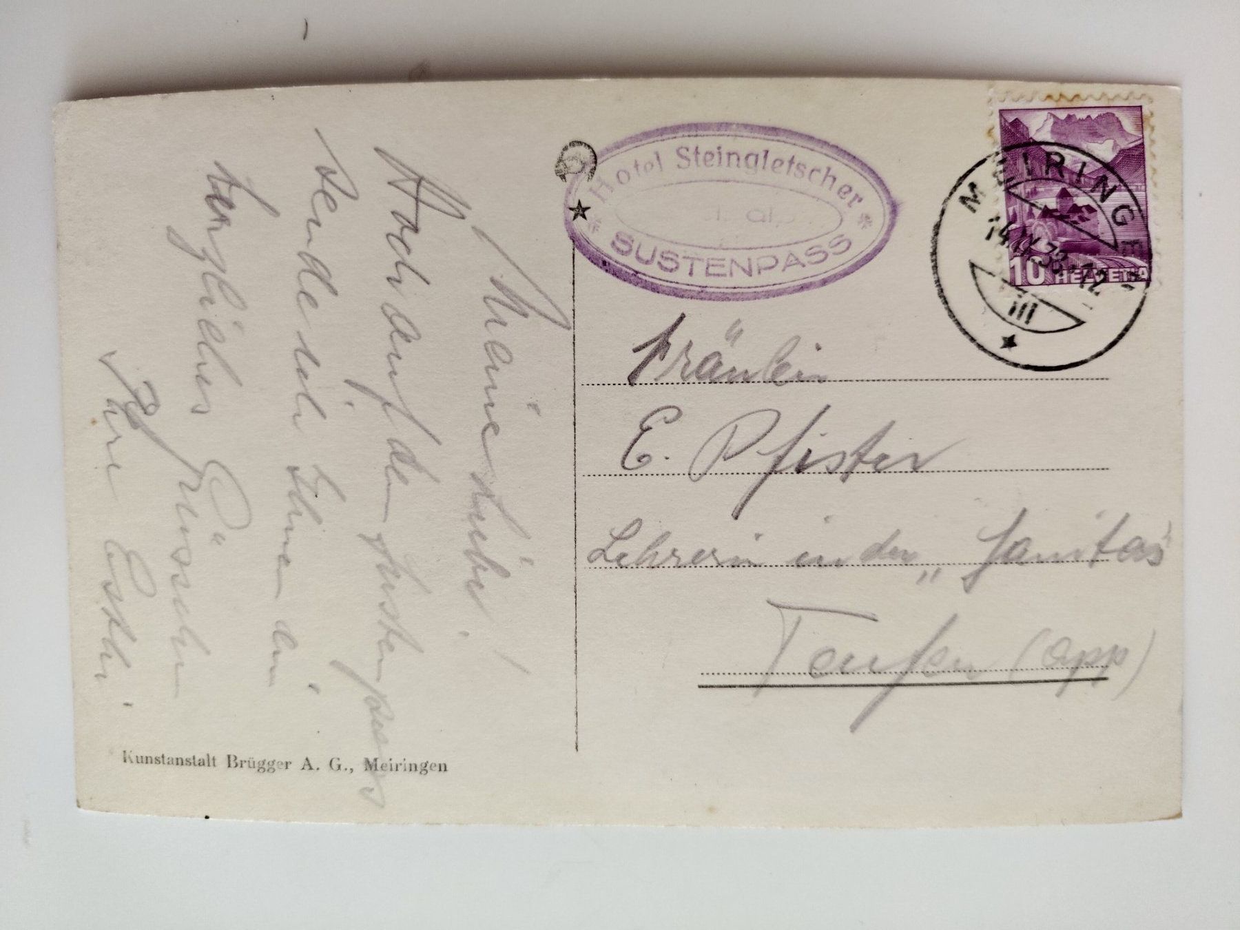 Cartoline postali: Steingletscher mit Fünffingerstöcken dat. 1938 belebt – Usato da Ohmstal venduto da Lebensfreude05 1