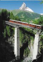 Gornergrat Bahn auf Findelenbrücke ob Zermatt im Wallis