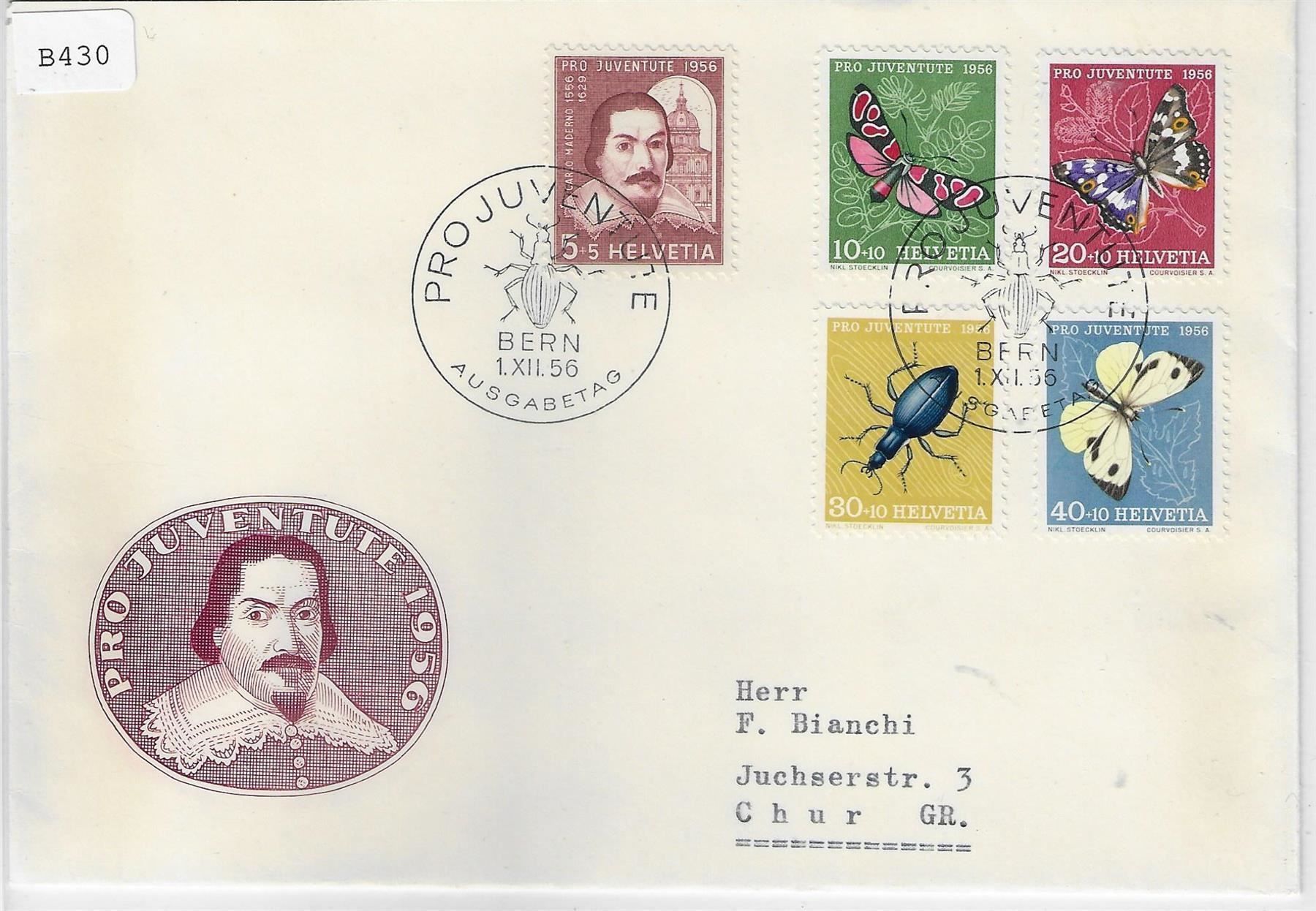 Tous les timbres: FDC Pro Juventute 1956 mit Illustr. – Antique à Ettingen par Kartenplanet