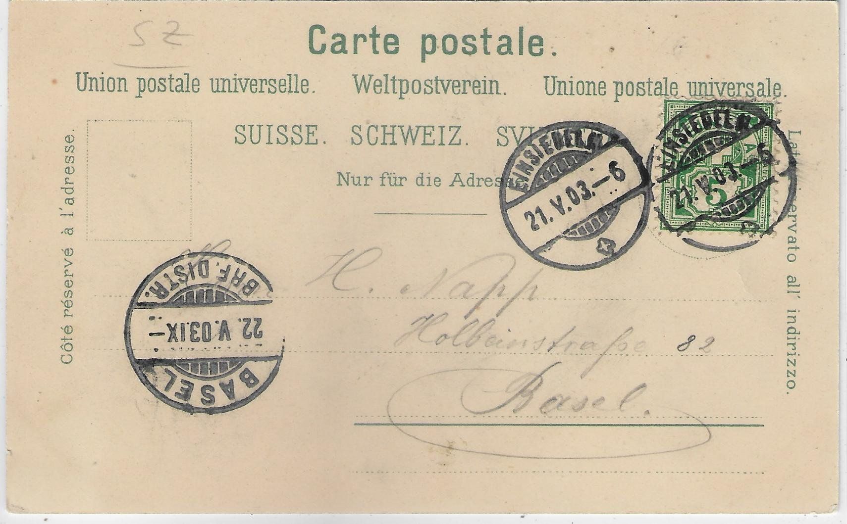 Cartoline postali: Gruss aus Einsiedeln - Mondschein-Litho – Usato da Ettingen venduto da Kartenplanet 1