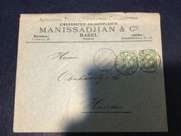 1906, Manissadjian Basel Umschlag nach Herisau