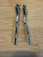 Modeschmuck  Ohrringe lang Strass silberfarben modisch