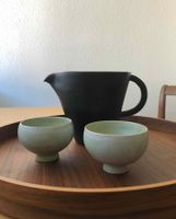 Handgefertigtes Keramik-Teeset mit Krug und 2 Schalen/Tassen
