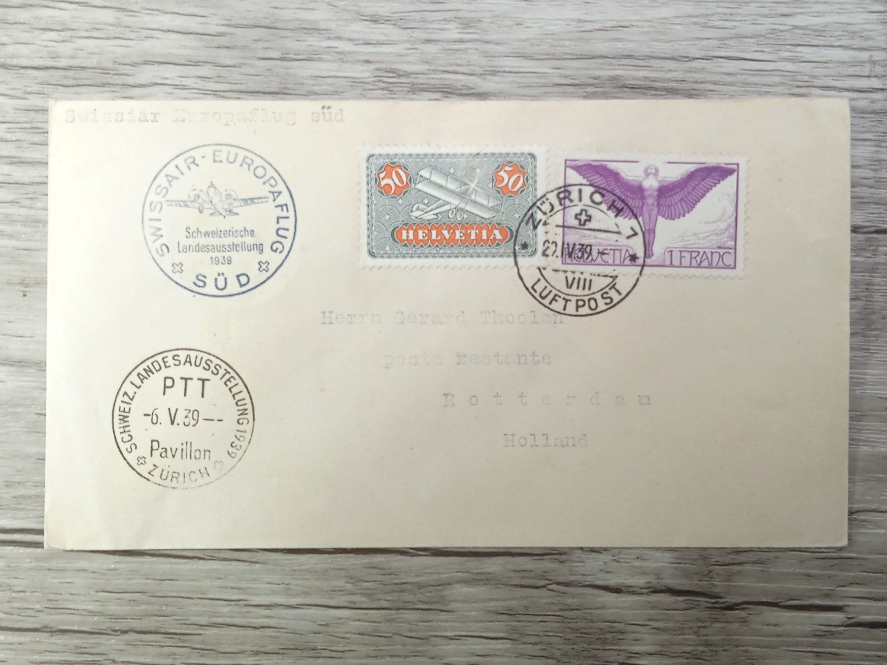Tutti i francobolli: TR52 Enveloppe + Timbre Suisse 1939 – Usato da Cousset venduto da Patrick_Collections