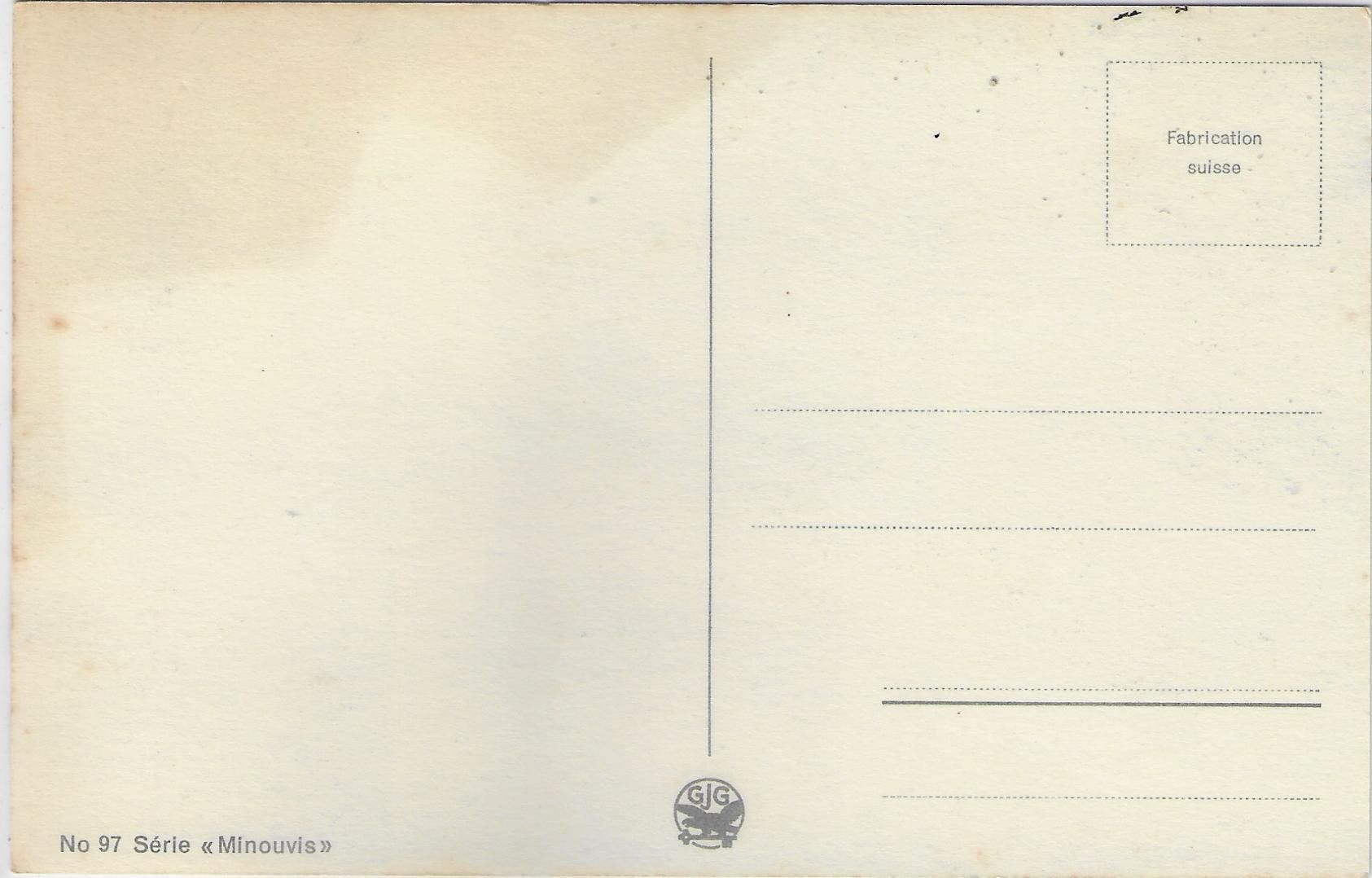 Cartoline postali: Minouvis - Die Schaukel mit Matterhorn – Usato da Ettingen venduto da Kartenplanet 1