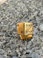 Glücksbringer Würfel aus Messing massiv Vintage Deko Büro