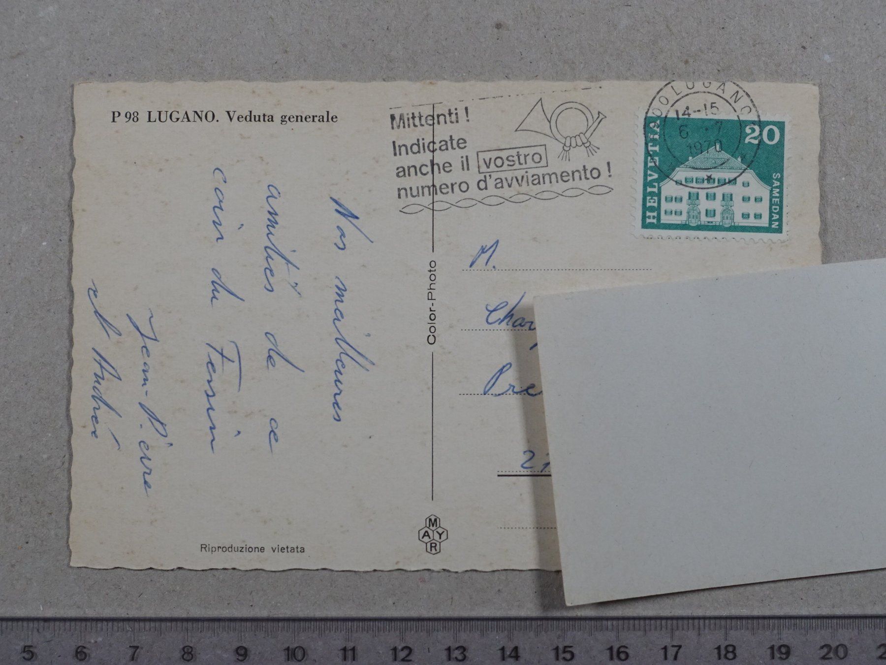Cartoline postali: Lugano, 1970 – Usato da Lenzburg venduto da fh1 1