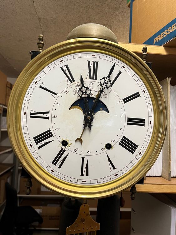Horloge Comtoise Réplique Odobez Morez - Phase De Lune, Date, Mécanique, Occasion, Fabriqué En Allemagne