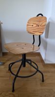 Bürostuhl Holz Sitz verstellbar Vintage Look 