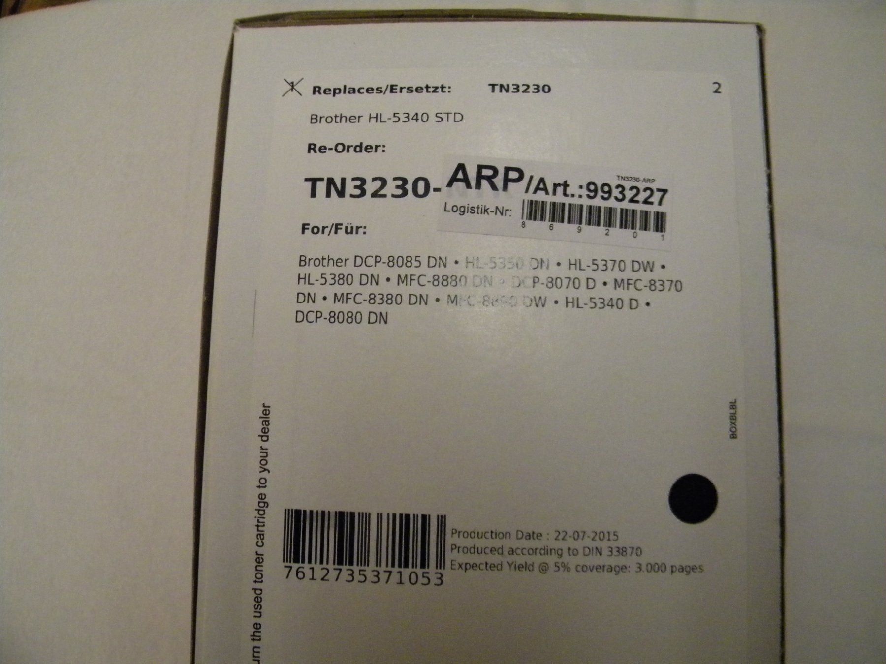 Cartucce per stampanti & toner: TN-3230 Compatible Brother Toner – Nuovo e nell'imballaggio originale da Bühler venduto da Wini100 1