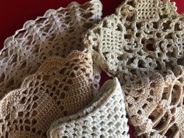 Platzdeckchen Vintage Untersetzer Tischset gehäkelt 5 Stk