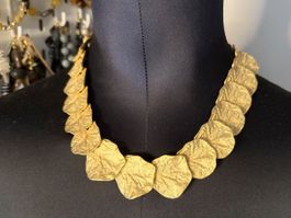Vintage Goldfabene Halskette Luxus Modeschmuck 