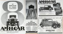 Amilcar Cars - 4 alte Werbungen / Publicités 1930/33
