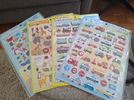 4 child/Kinder stickers/Aufkleber/cars/trains/animals/sea!!