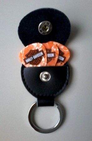 Plektrentasche + 3 Plektren Harley Davidson