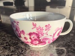 Antike Meissen Porzellan Teetasse - Indische Rosa Dekor
