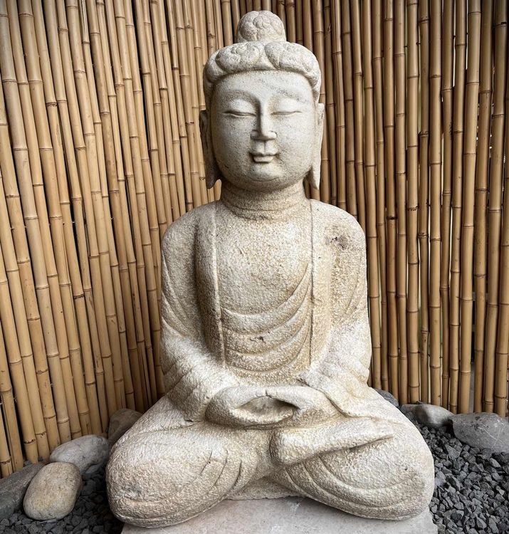 Buddha Garten Meditation Figur Marmor Stein Tibet 85cm groß Kaufen