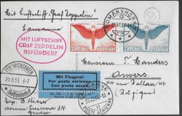 1931 Zeppelin CH Fahrt Abwurf Lausanne hochwertig Top ab 1.-