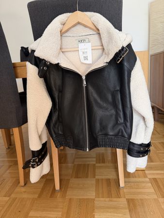 Jacke Kunstleder mit Teddyfutter neu 